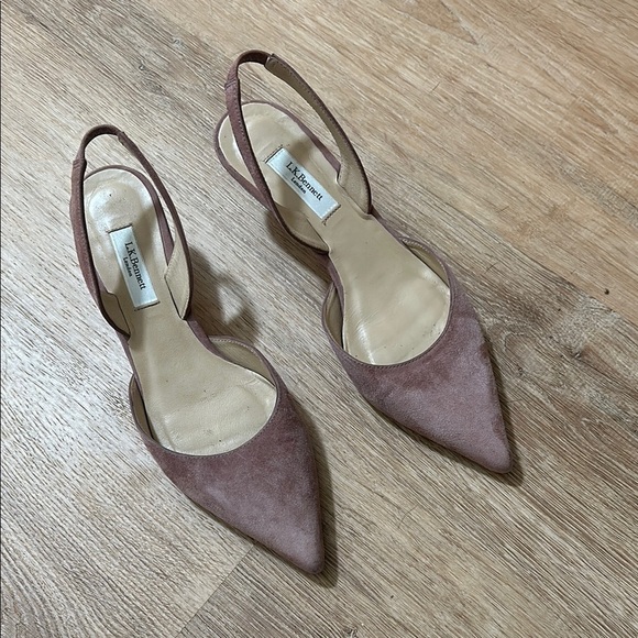 L.K. BENNETT | Mauve Suede Leather Kitten Heels - Picture 1 of 5